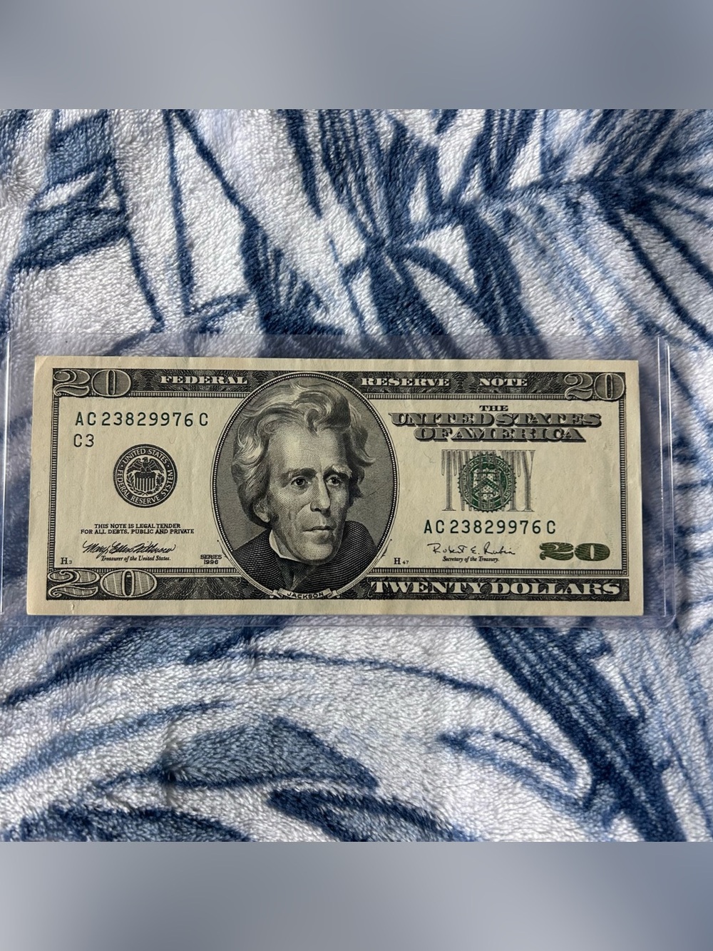 Series 1996 $20 Bill - Philadelphia C3 - Flat Clean Redesigned Andrew Jackson No